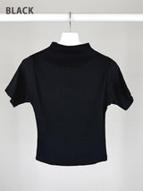 RIBBED HALF NECK TEE (4C)