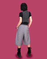 striped bermuda pants (belt set / 2color)