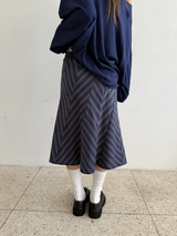 zigzag pattern midi skirt 