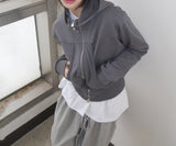 stud hood zip-up