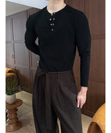 [MUSCLE FIT] Shoulder golgi henry neck sleeves(2color)