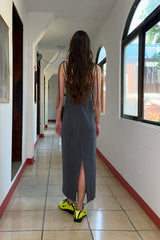 TWO WAY LONG DRESS - CHARCOAL