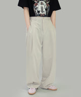 Marv Linen Two-Tuck Wide Slacks