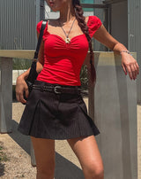 Bell shirring puff sleeveless