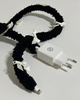 Fuzzy cable_Ribbon_Black (Ivory)