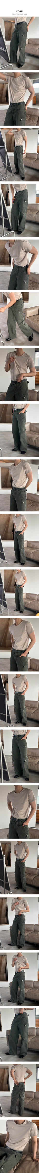 Wide flare cargo pants(2color)