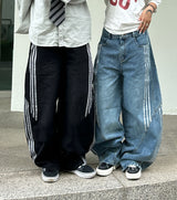 Wide triple track pants