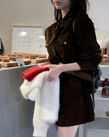 Pel corduroy mini dress & belt set
