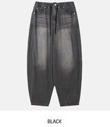 フィットストリングバンディドバルーンデニムパンツ