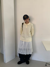 メルフィ ワッフル シャーリング カラー ティー