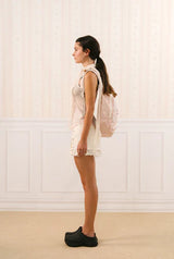 Linen lace-up skirt