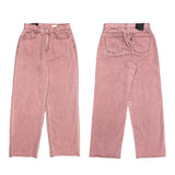 Pink cutting wide pants