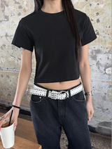 [BASIC ITEM] Basic semi crop t-shirts(4color)