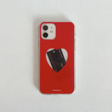 heart hole case - red
