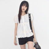 シャーリングパフブラウス (WHITE) F25QB115