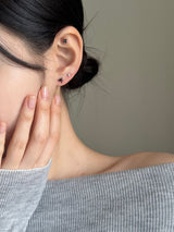 [4 set] black ribbon piercing set