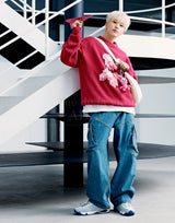 24FW ピクセルベアアートワークニット ブラック