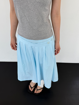 double waist pleats skirt
