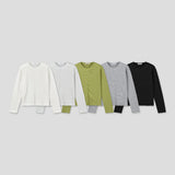 Chewy Waffle Crop Long Sleeve