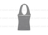 STRIPE HALTER TOP