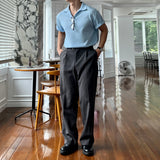 6-color short-sleeve collar knit