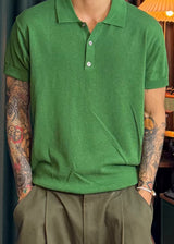 Iz Linen Collar Short-Sleeve Knit 6COLOR
