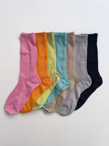 Colored Ribbed See-through Socks