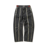 Ragged denim pants / Black