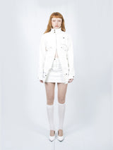 Circle Denim Jacket (White)