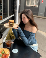[ORIGINAL] パブオフショルダーロングスリーブTシャツ
