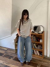 Obe wide denim pants