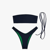 Nabi bandeau bikini - green/navy