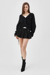 Classic sugarplum hairy cardigan, Black