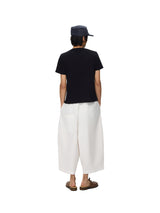 6CRAYON White French Lotus Waist Drawstring Wide Leg Casual Shorts
