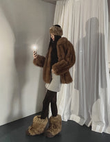 Regina cut half fur coat