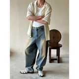[UNISEX] ファブリックシースルーオープンカラシャツ (2color)