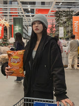 Oti Rivet Brushed Hood Zip Up