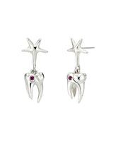 【MADE】Starry Tooth Gem Earrings (Ruby)