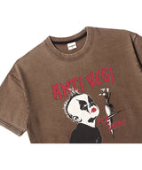 OC Anti-Vegi AQ ウォッシュドTシャツ (ブラウン)