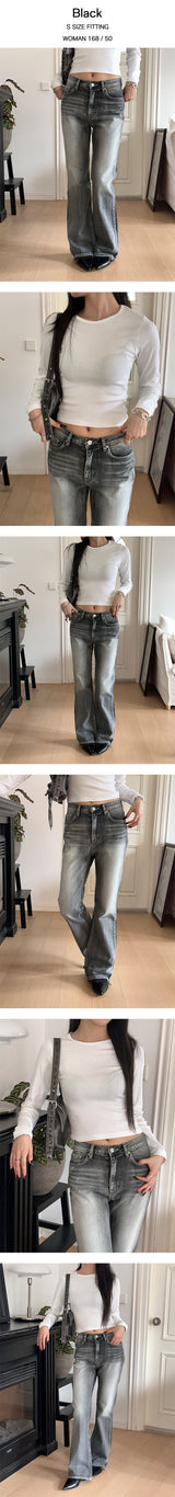 Grayish ブーツカットデニムパンツ