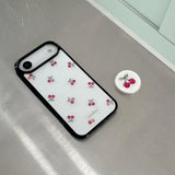 [MADE][Glass Bumper Case] Cherry Embroidered Knit Case