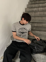 [Shoulder +3cm] ウェイマッスルフィットリンガーショートスリーブTシャツ