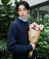 Usual Round Cable Knit - 5COLOR