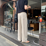 LMN Maid Back Banding Two Tuck Linen Wide Pants (6 colors)