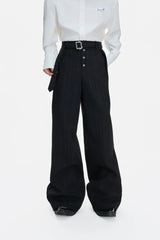 Striped Pleated Wide Leg Pants