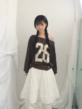 Numbering loose sweatshirt