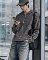 (UNISEX) Multi Stripe Hood Long Sleeve