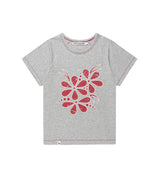 ビンテージフラワーラグラン半袖Tシャツ グレー(CV2GMFT510A)