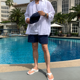 Liu Washing Cotton Banding Shorts