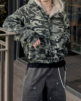 Night camo raccoon fur hood padding